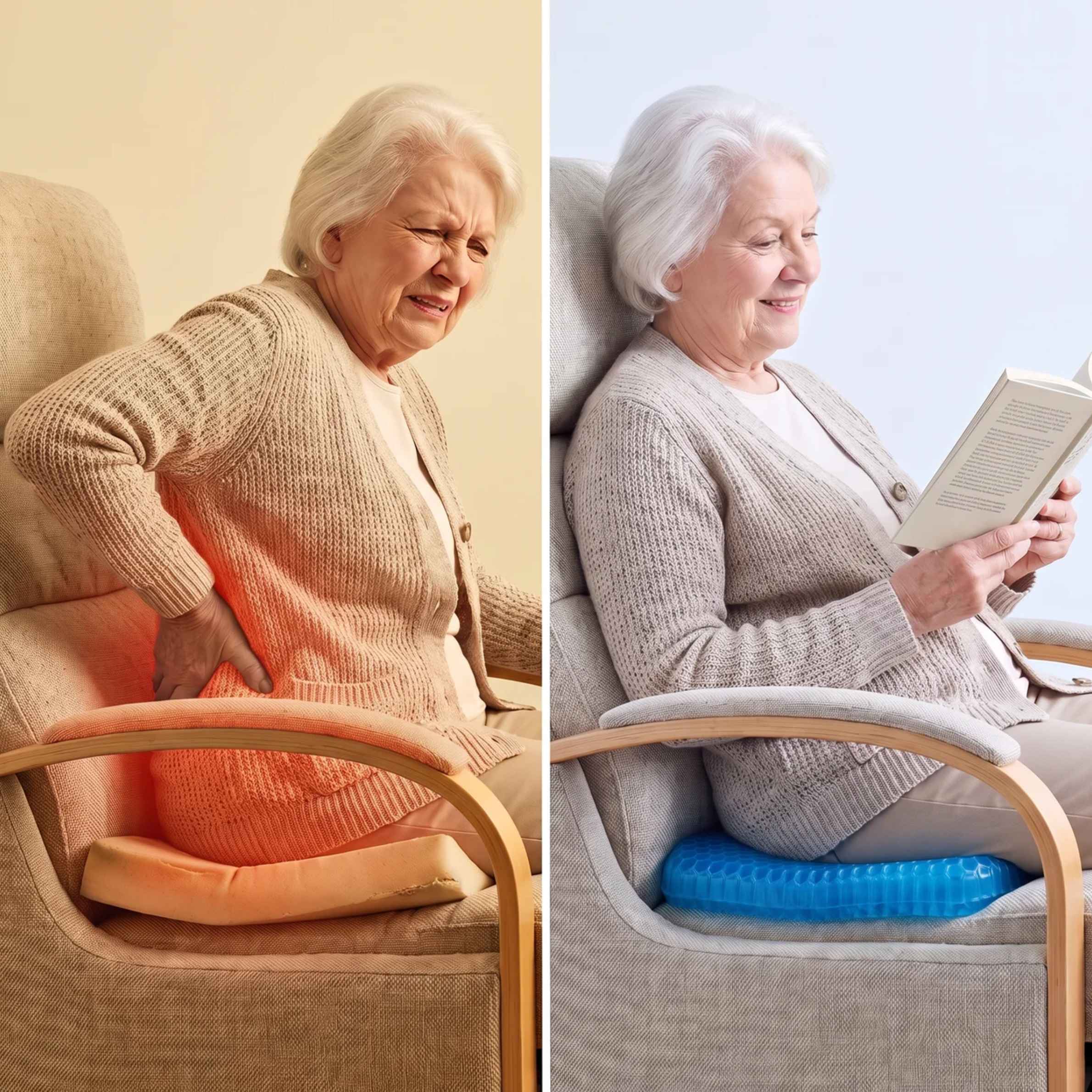 Foam cushion trapping heat against skin